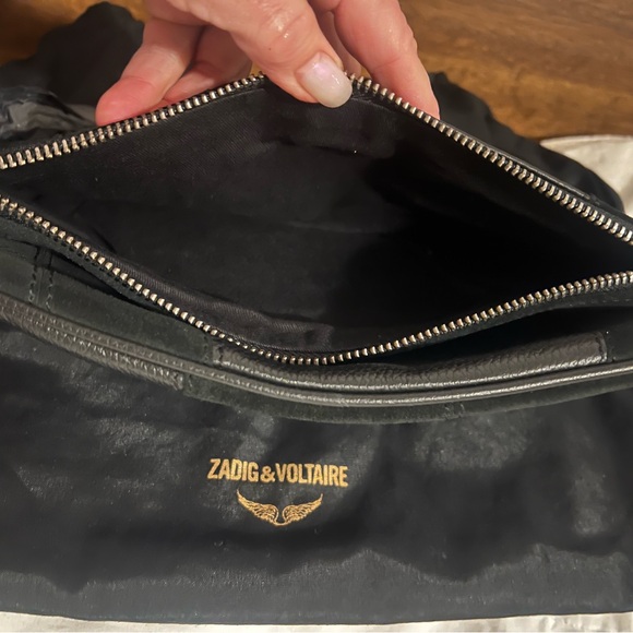 NWT Zadig & Voltaire Rocky Patchwork Studded crossbody in Black - Picture 7 of 12